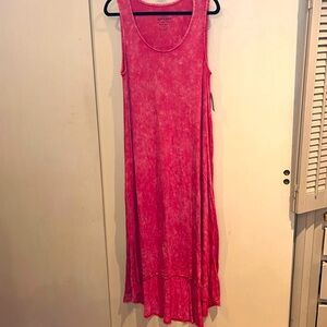 NWT Torrid maxi dress/ red tank top styled with uneven hem line size 1X 14-16